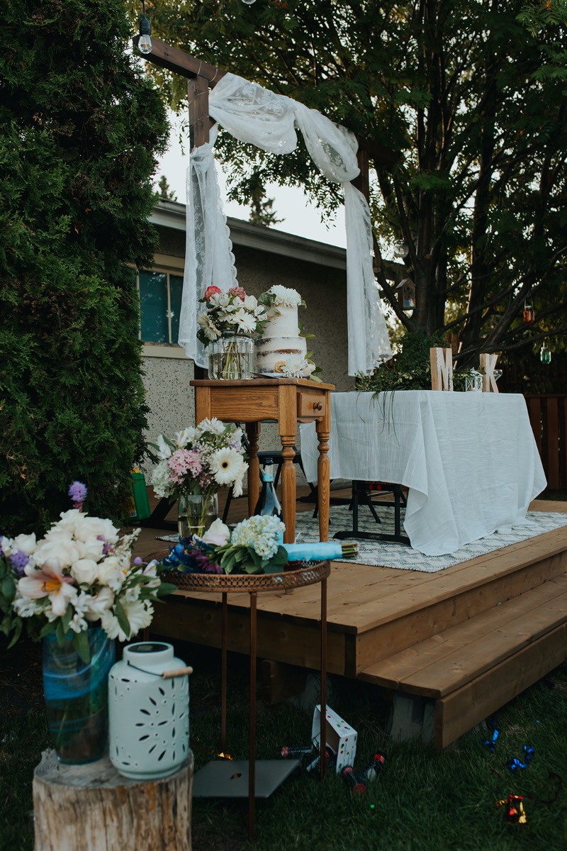 Backyard wedding ceremony for small guest list