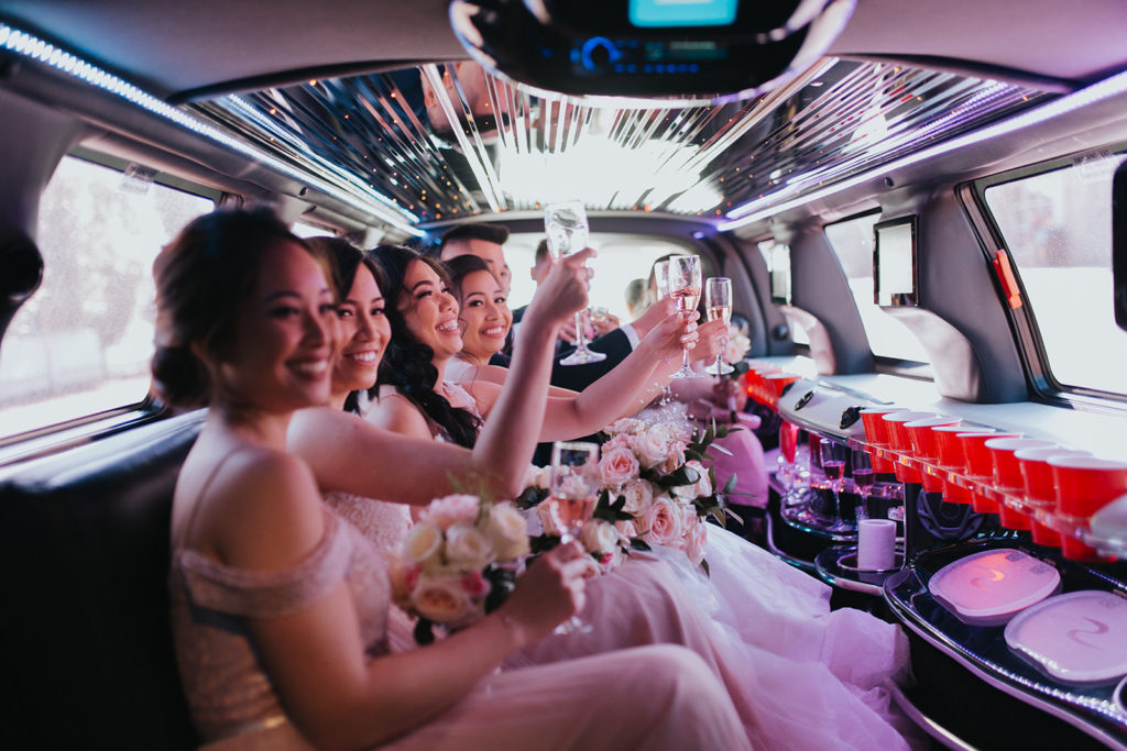 Edmonton wedding in limo