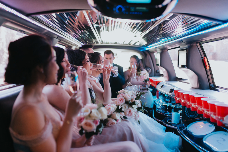 Edmonton limo wedding photos